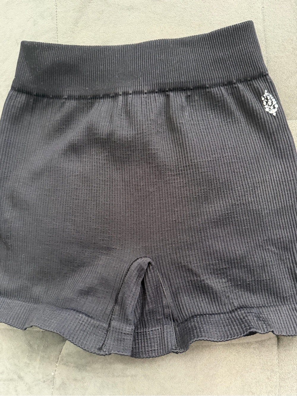 Free people black ribbed biker shorts
